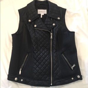 BCBGeneration Black faux leather vest.